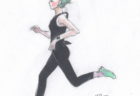 走る女性のイラスト